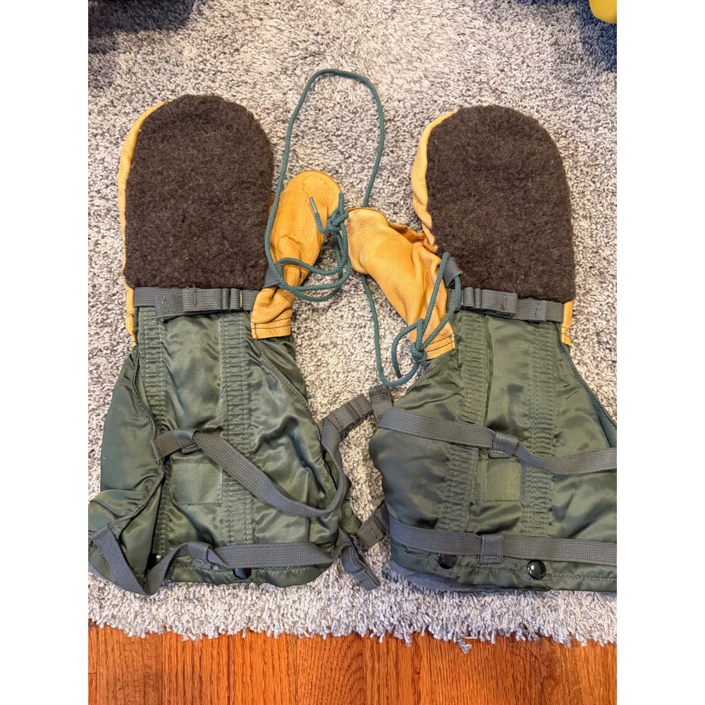 Tennessee Glove Mitten Set Mens OS Green N-4B USAF Flying Wool Leather Inserts